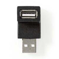 USB-A Adapter | USB 2.0 | USB-A Male | USB-A Female | 480 Mbps | Rond | Vernikkeld | PVC | Zwart | Envelop - thumbnail