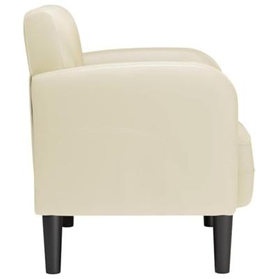 Fauteuil met armleuningen 54 cm kunstleer crmekleurig Fauteuil met armleuningen 54 cm kunstleer crmekleurig