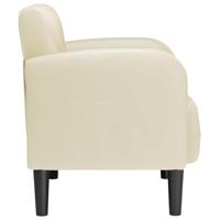 Fauteuil met armleuningen 54 cm kunstleer crmekleurig - thumbnail