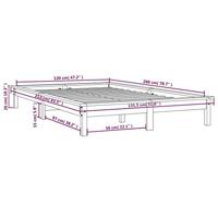 Bedframe massief grenenhout grijs 120x200 cm - thumbnail