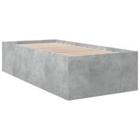 Bedframe bewerkt hout betongrijs 100x200 cm - thumbnail