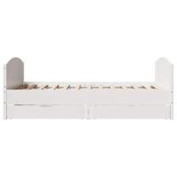 Bedframe zonder matras massief grenenhout wit 140x190 cm - thumbnail