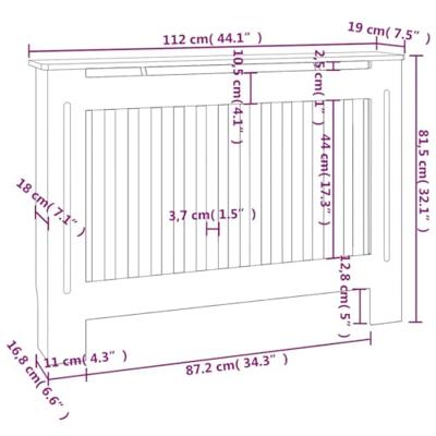 Radiatorombouw 112x19x81,5 cm MDF antraciet - thumbnail