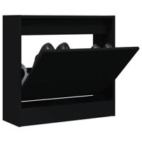 VidaXL Schoenenkast 60x21x57 cm bewerkt hout zwart - thumbnail