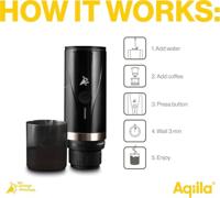 Aqiila Coffeebird Portable espresso machine Koffiezetapparaat Zwart Capaciteit koppen: 5 Portable - thumbnail