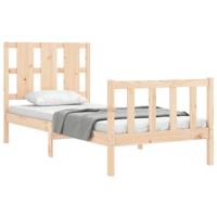 Bedframe met hoofdbord massief hout - thumbnail