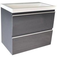 Wiesbaden Shall Onderkast 60x36cm - Grafietgrijs Hoogglans - thumbnail