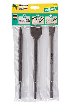 Wolfcraft Beitelset | 3-delig | Met SDS-plus schacht | 1 set - 7914000 Wolfcraft Beitelset | 3-delig | Met SDS-plus schacht | 1 set - 7914000