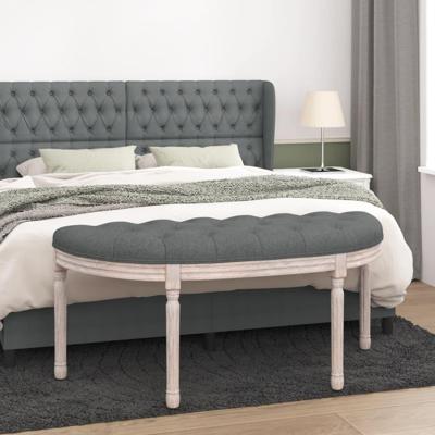 Bankje 110,5x45x49 cm stof donkergrijs
