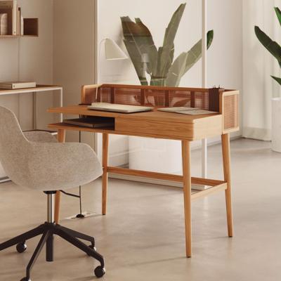 Kave Home Bureau 'Araxi' Hout en rotan, 105 x 62cm