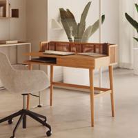 Kave Home Bureau 'Araxi' Hout en rotan, 105 x 62cm - thumbnail