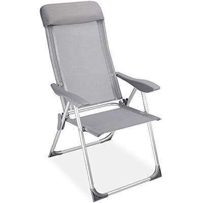 Set van 4 stuks aluminium tuinstoelen met hoge rug