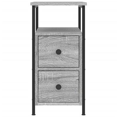 Nachtkastjes 2 st 30x60x60 cm bewerkt hout grijs sonoma eiken