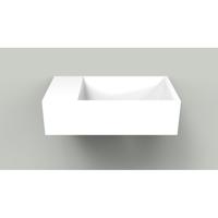 Fontein Arcqua Marble Free 40x22x12 cm Links Zonder Kraangat Glanzend Wit - thumbnail