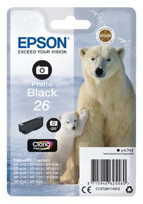 Epson Inktcartridge 26 Origineel Foto zwart C 13 T 26114012