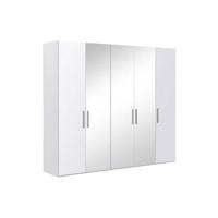 Goossens Kledingkast Easy Storage Ddk, Kledingkast 253 cm breed, 220 cm hoog, 2x glas draaideur en 3x spiegel draaideur midden - thumbnail