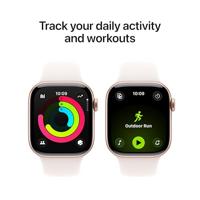 Apple Watch Series 11 GPS + Cellular - 42 mm - Roségouden aluminium kast - Lichtroze sportband - S/M - thumbnail