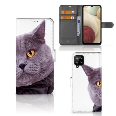 Samsung Galaxy A12 | Telefoonhoesje | Met pasjeshouder | Kat Samsung Galaxy A12 | Telefoonhoesje | Met pasjeshouder | Kat