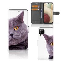 Samsung Galaxy A12 | Telefoonhoesje | Met pasjeshouder | Kat - thumbnail