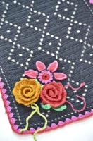 Filet gehaakte sjaal Haakpatroon - thumbnail