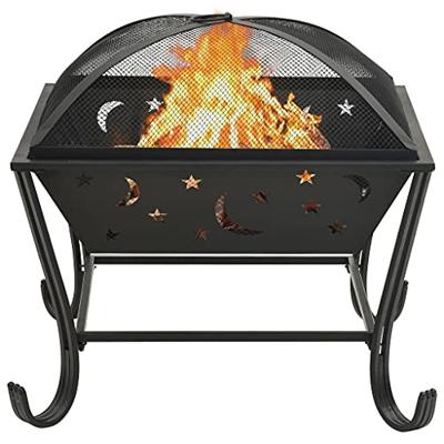 VidaXL Vuurplaats met pook xxl 62 cm staal