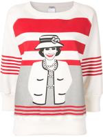 Chanel Pre-Owned Mademoiselle Chanel cropped sleeves sweatshirt - White - thumbnail