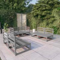 6-delige Loungeset massief grenenhout grijs - thumbnail