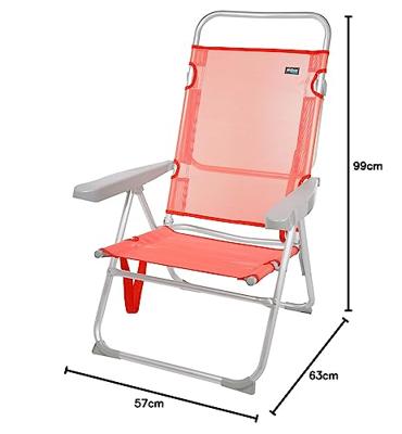 Strandstoel Aktive Roze 48 x 57 x 99 cm Voor meerdere posities