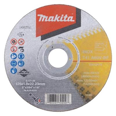 Makita Accessoires Doorslijpschijf RVS A60V 125x22,23x1,0mm - E-17120-12 Makita Accessoires Doorslijpschijf RVS A60V 125x22,23x1,0mm - E-17120-12