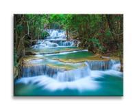 Schilderij - Waterval, Groen/Blauw, 40X30cm, 1luik - thumbnail