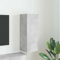 TV Wandkast Wandgemonteerd Beton 30 x 31 x 80 cm Bewerkt hout - thumbnail