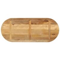 Tafelblad ovaal 110x50x3,8 cm massief ruw mangohout - thumbnail