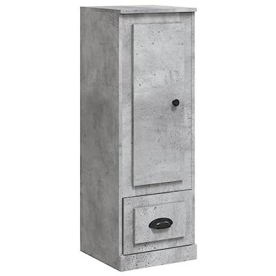 Hoge kast 36x35,5x103,5 cm bewerkt hout betongrijs