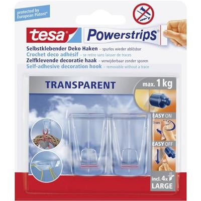 tesa POWERSTRIPS® Zelfklevende haak Large Transparant Inhoud: 2 stuk(s) tesa POWERSTRIPS® Zelfklevende haak Large Transparant Inhoud: 2 stuk(s)