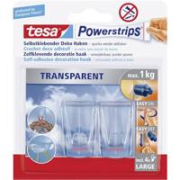 tesa POWERSTRIPS® Zelfklevende haak Large Transparant Inhoud: 2 stuk(s) - thumbnail