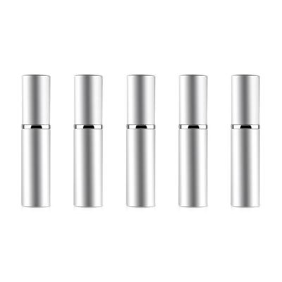 5 stuks portable mini hervulbare glas parfum fijne mist verstuivers met metallic exterieur 5ml (zilver)
