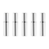 5 stuks portable mini hervulbare glas parfum fijne mist verstuivers met metallic exterieur 5ml (zilver) - thumbnail