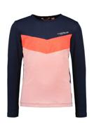 Tygo & Vito Girls Meisjes winter shirt - Longsleeve colourblock - Marine blauw - thumbnail