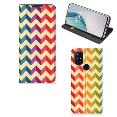 OnePlus Nord N10 5G | Hoesje met Magneet | Zigzag Multi Color OnePlus Nord N10 5G | Hoesje met Magneet | Zigzag Multi Color