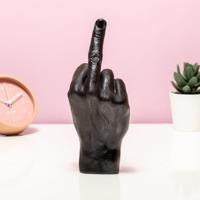 Middelvinger Beeld - Zwart - thumbnail