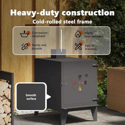 VidaXL Camping kachel zwart 35 x 50 x 60 cm koudgewalst staal