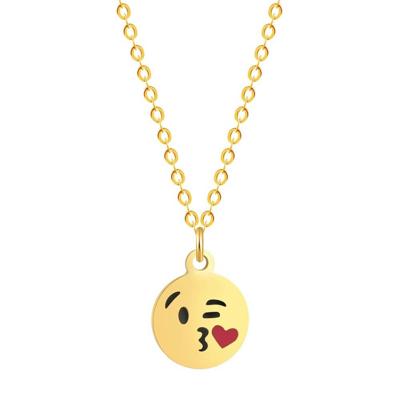 Heart Kiss 😘 Emoji ketting - Goud