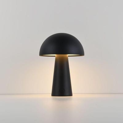LED Tafellamp Arvento nero - 2W - Zwart - Mushroomlamp - Paddenstoel - IP44 spatwaterdicht - Oplaadbaar - Met 1m USB-C - Met geïntegreerde dimmer