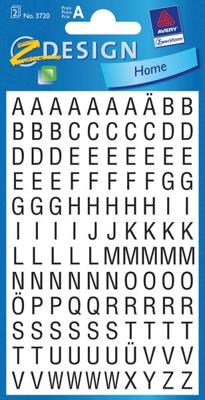 Avery Etiketten cijfers en letters A-Z, 120 stuks, zwart op wit