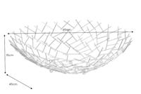 Design fruitschaal STRUCTUUR 45cm zilver gepoedercoat metaal - 19008 - thumbnail