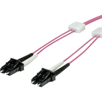 saCon glasvezel LED patchkabel duplex 50/125µm OM4, LC/LC, violet, 2 m