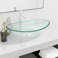 VidaXL Wasbak 54,5x35x15,5 cm gehard glas transparant - thumbnail