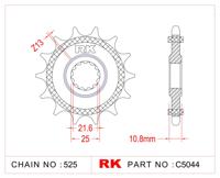 RK Sprocket 525 16z rubberized - thumbnail