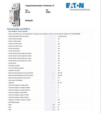 Eaton 101064 Trappenhuislichtautomaat DIN-rails 230 V/AC Eaton 101064 Trappenhuislichtautomaat DIN-rails 230 V/AC