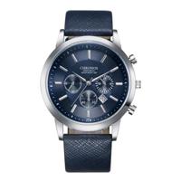 CHRONOS CH0401 drie-oog zes-naald lederen riem sport horloge voor mannen (blauw) - thumbnail